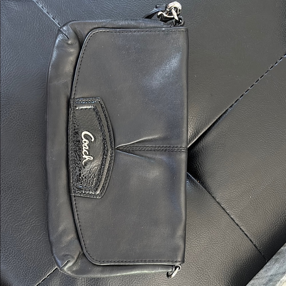 Coach Black Leather Wristlet